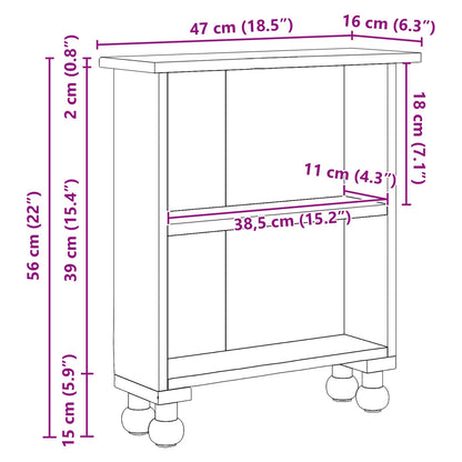 Rekken met plank Bruin 47 x 16 x 55 cm Massief Mahoniehout