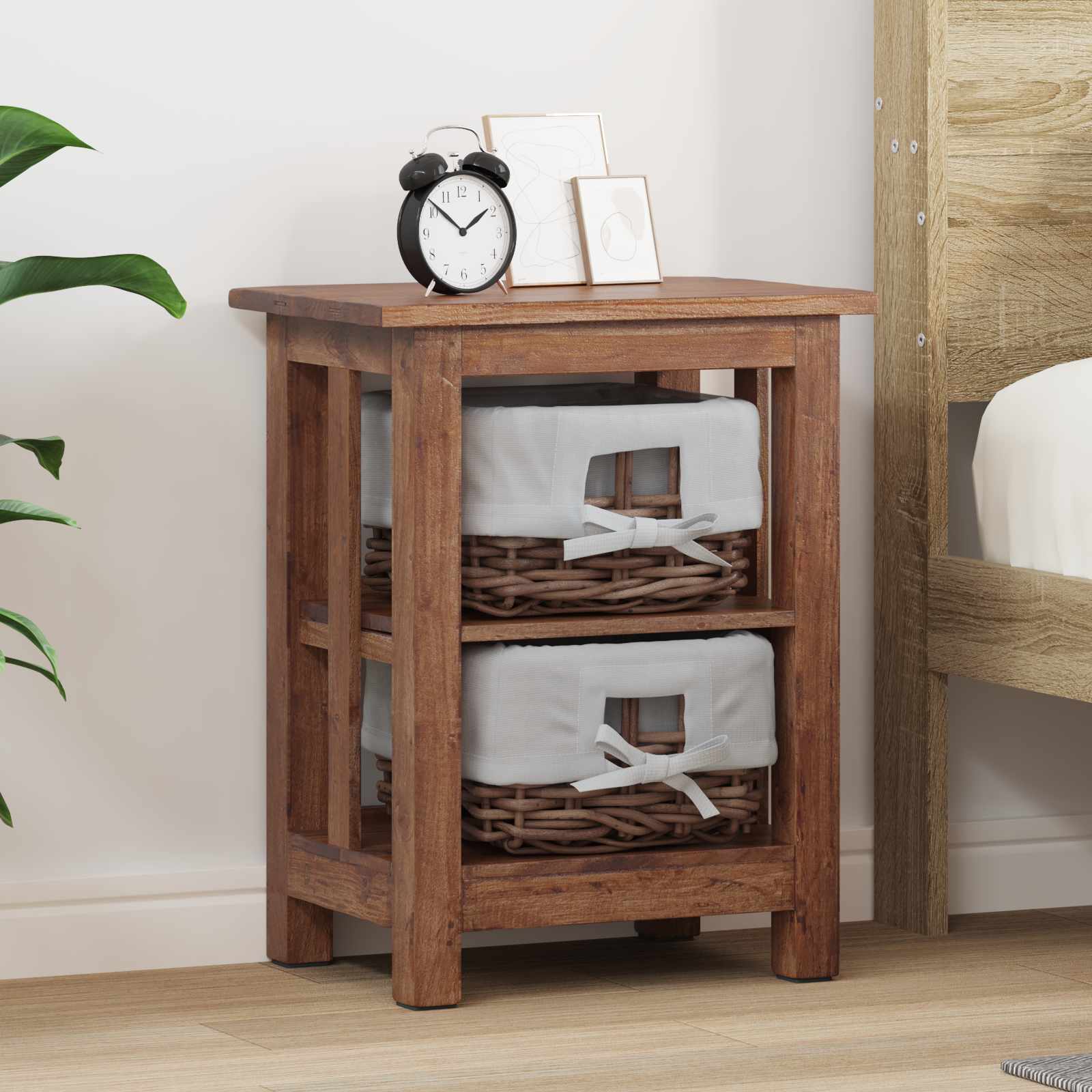 Bijzettafel Bruin Massief mahoniehout