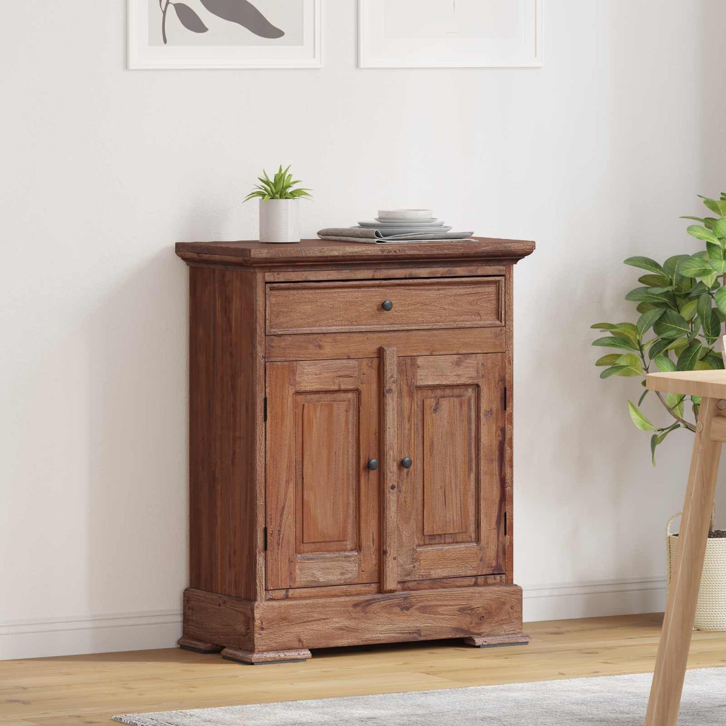 Opbergkast 63 x 30 x 79 cm Massief Mahoniehout