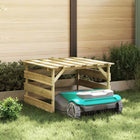 Grasmaaiergarage grenenhout 84x80x56 cm bruin