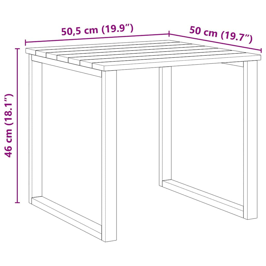 Tafel Naturel 50,5 x 50 x 46 cm Geïmpregneerd grenenhout