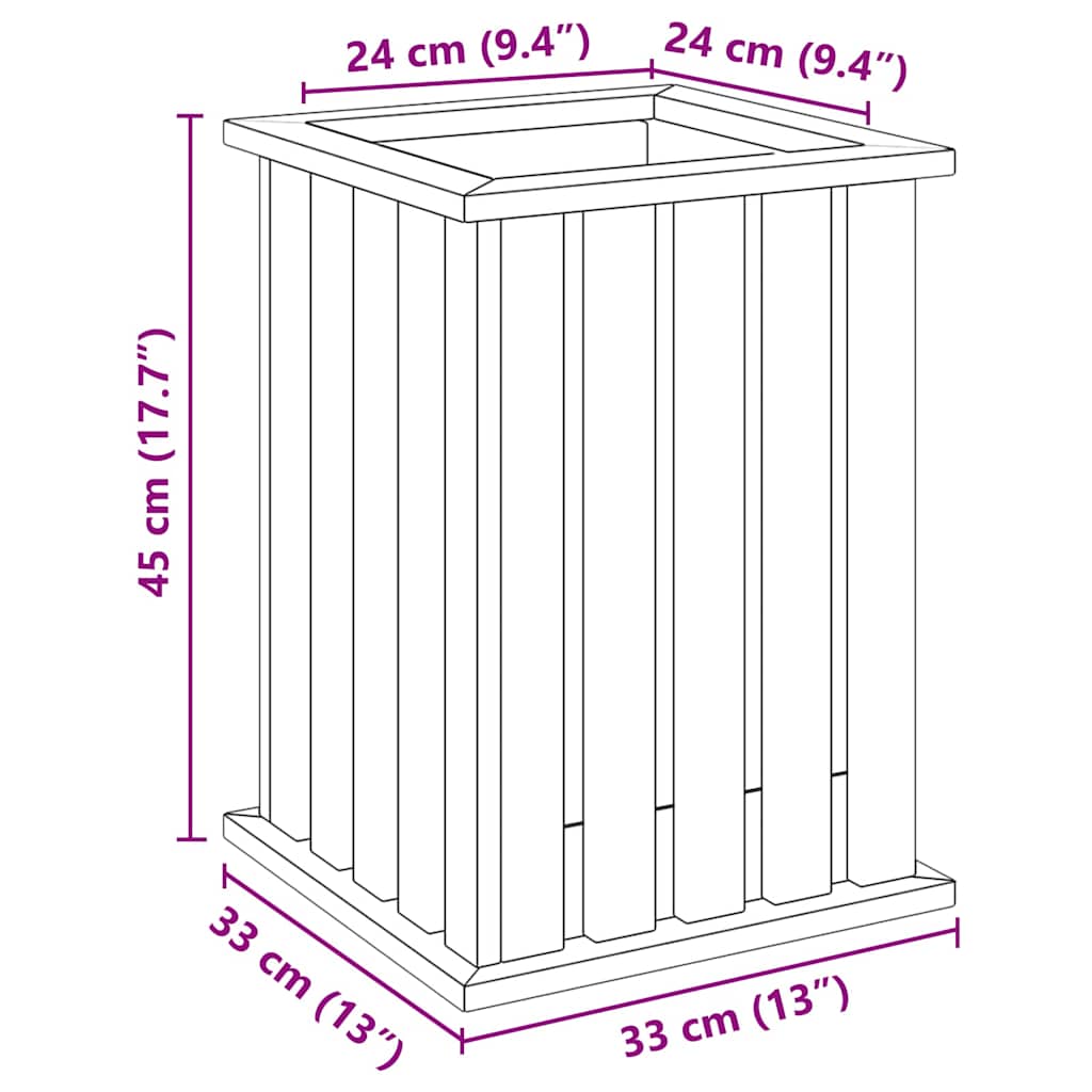 Tuinplantbak met Liner 33x33x45 cm Geïmpregneerd Hout Vuren
