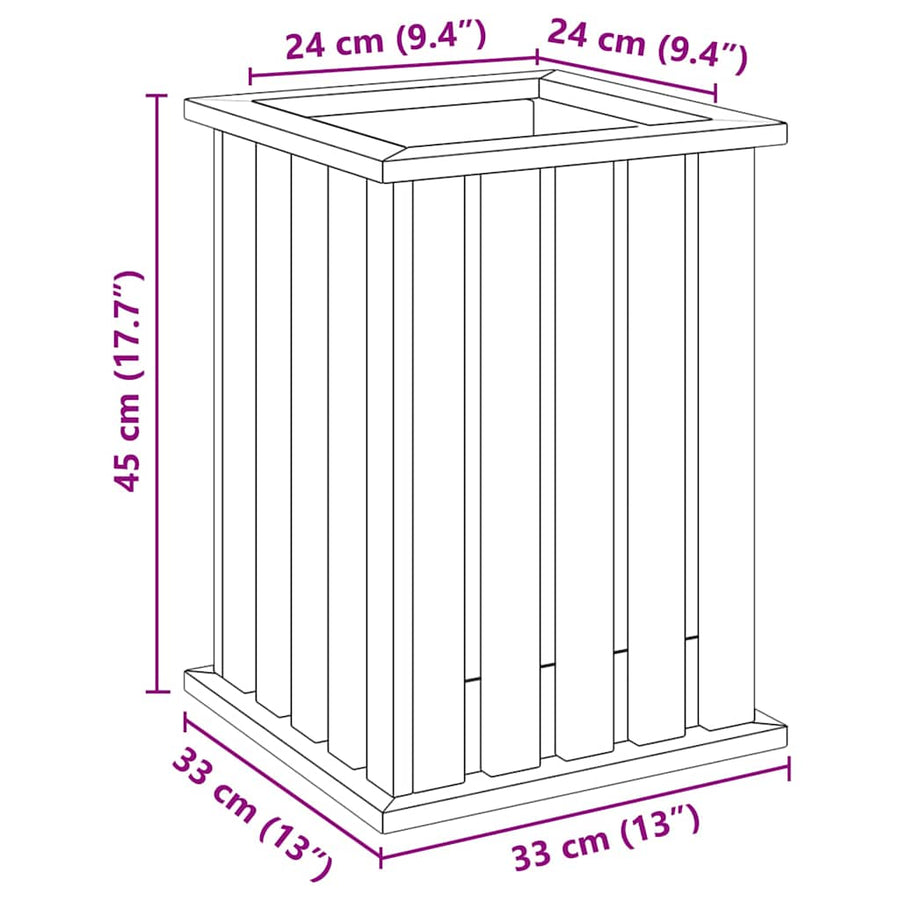 Tuinplantbak met Liner 33x33x45 cm Geïmpregneerd Hout Vuren