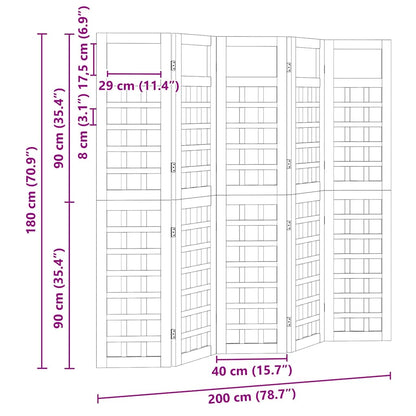 Buitenscherm voor Privacy 5 pcs Bruin 200 x 180 cm