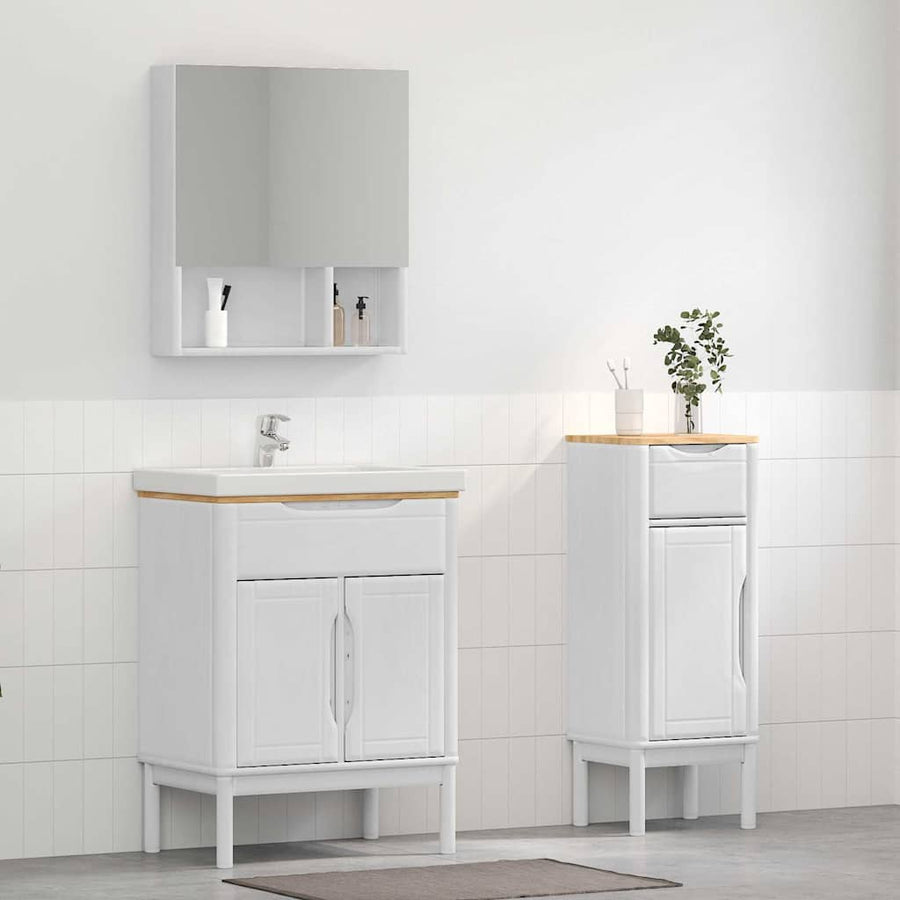 Badkamermeubelset met lade 2 pcs Wit Massief grenenhout