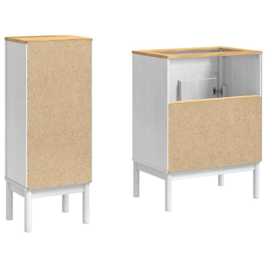 Badkamermeubelset met lade 2 pcs Wit Massief grenenhout