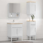 Bathroom Furniture Set with Drawer FLORO 3 pcs White Solid Pinewood
