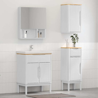 Badkamermeubelset met lade 3 pcs Wit Massief grenenhout