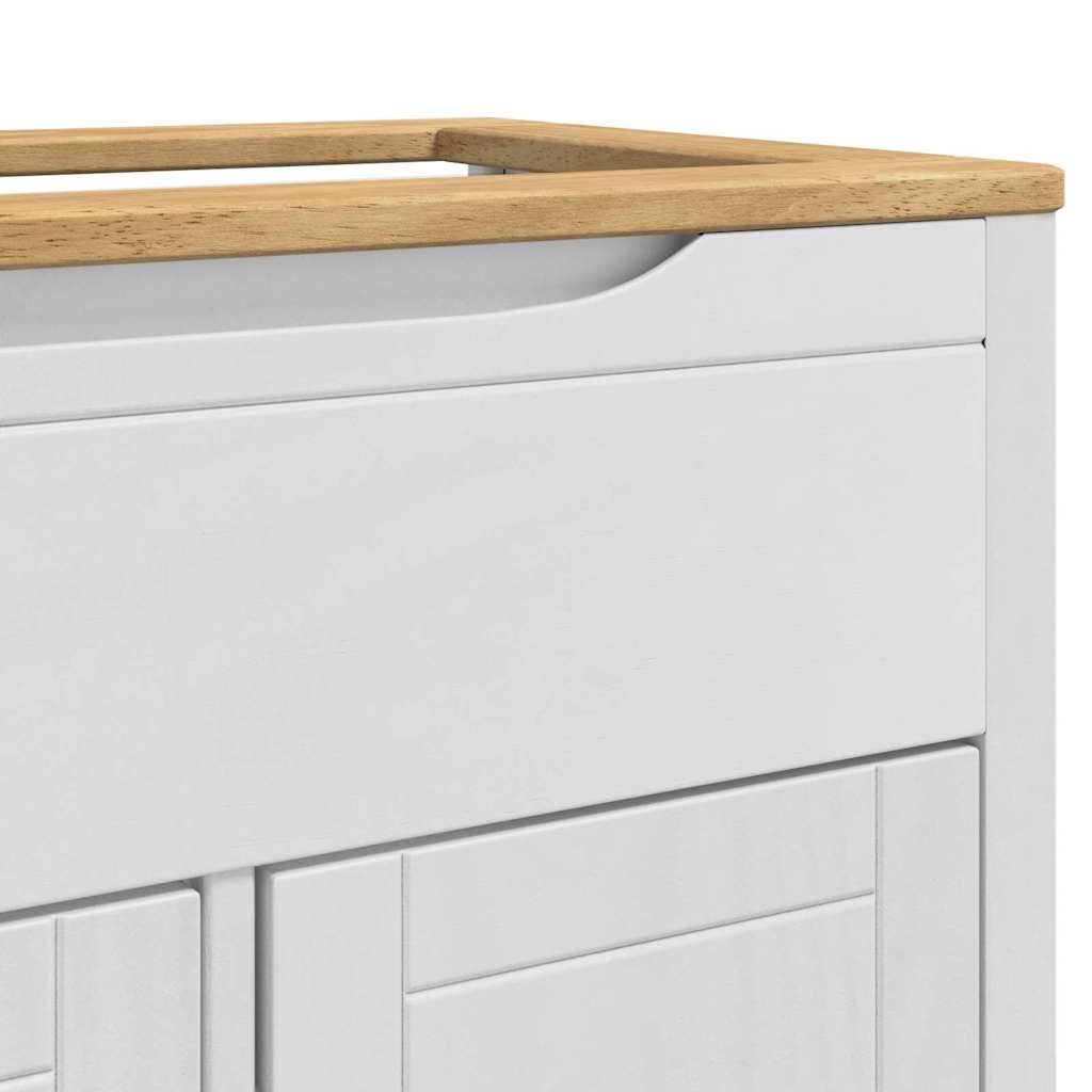 Badkamermeubelset met lade 4 pcs Wit Massief grenenhout