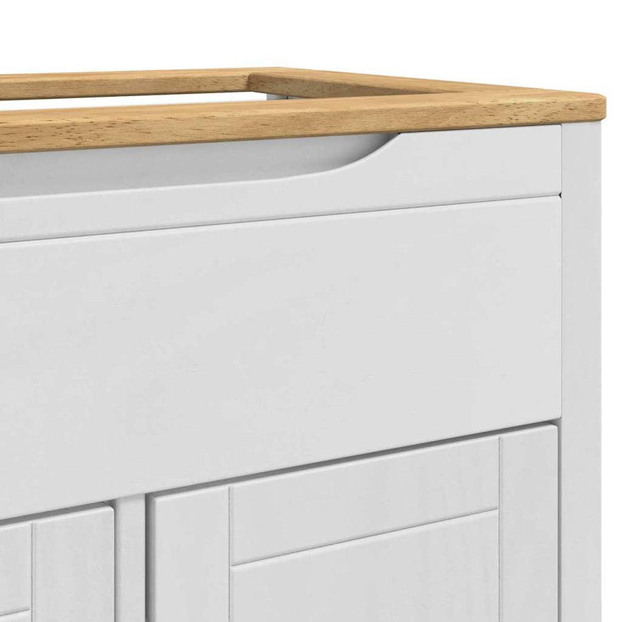 Badkamermeubelset met lade 4 pcs Wit Massief grenenhout