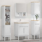 Bathroom Furniture Set with Drawer FLORO 4 pcs White Solid Spruce Wood