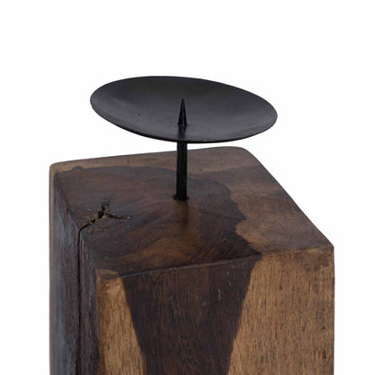 Kaarsenhouder 3 pcs Naturel Massief gerecycled hout