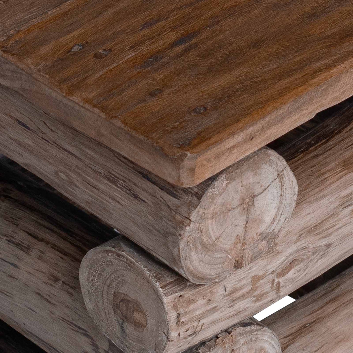 Kruk Naturel 30 x 30 x 38 cm Massief Teakhout
