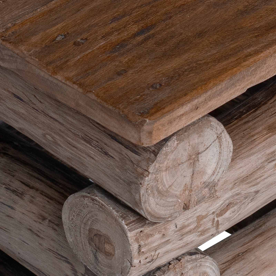 Kruk Naturel 30 x 30 x 38 cm Massief Teakhout