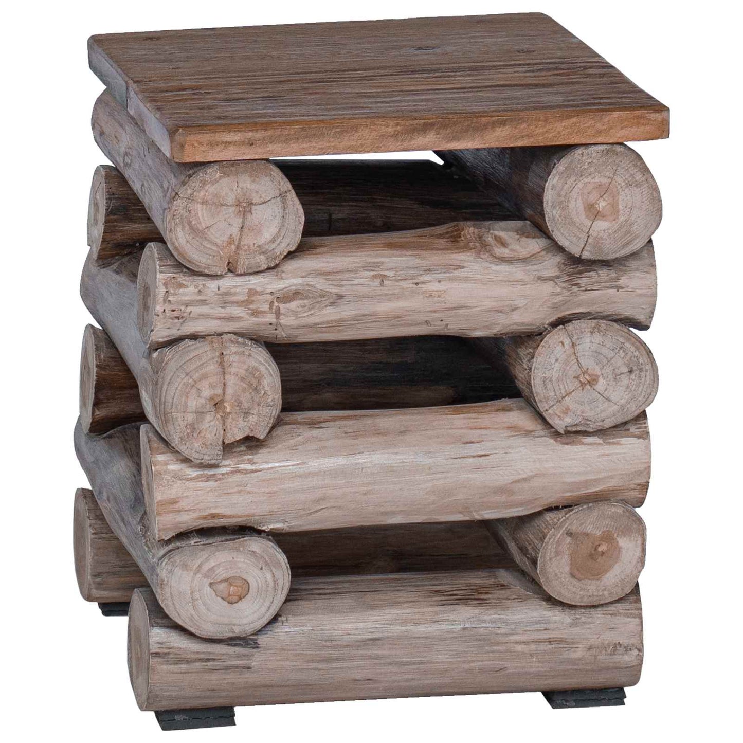 Kruk Naturel 30 x 30 x 38 cm Massief Teakhout