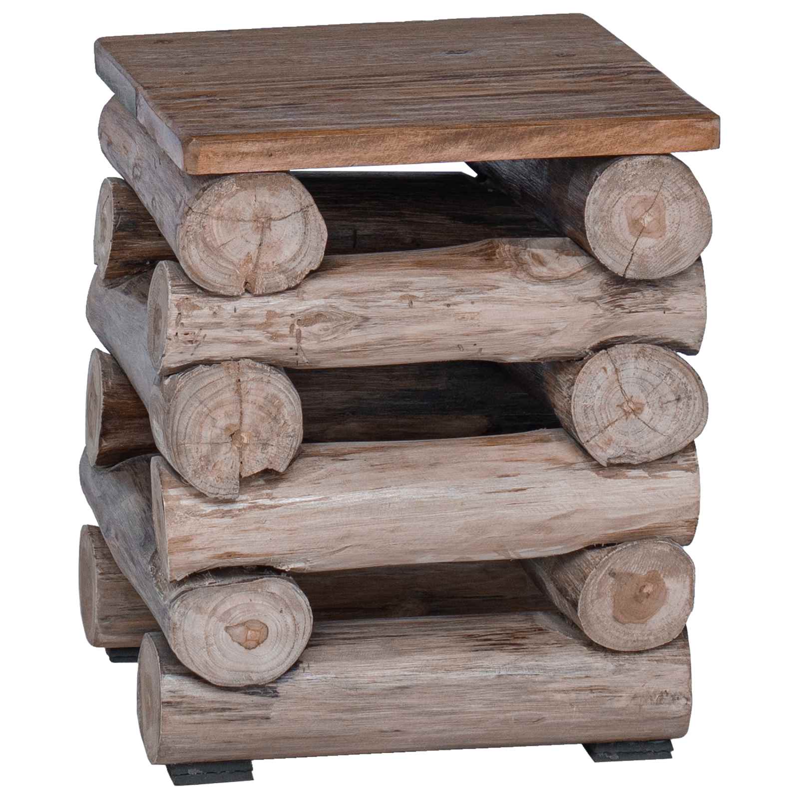 Kruk Naturel 30 x 30 x 38 cm Massief Teakhout