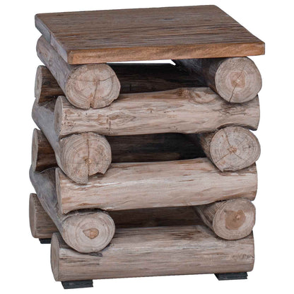 Kruk Naturel 30 x 30 x 38 cm Massief Teakhout