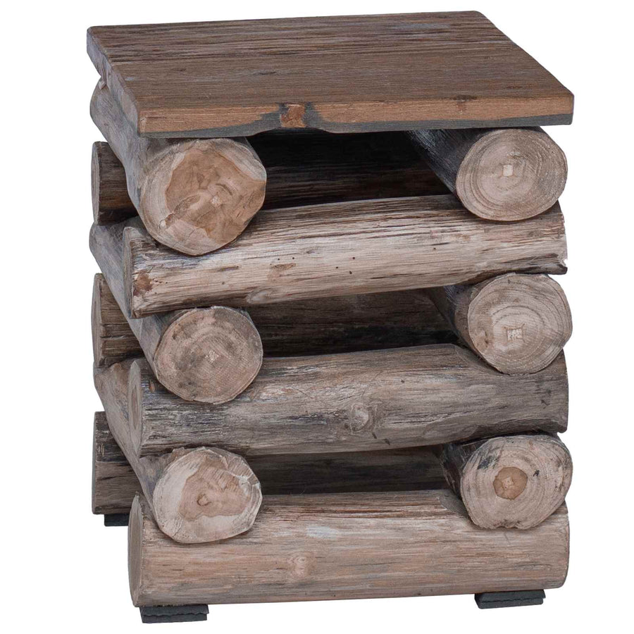 Kruk Naturel 30 x 30 x 38 cm Massief Teakhout