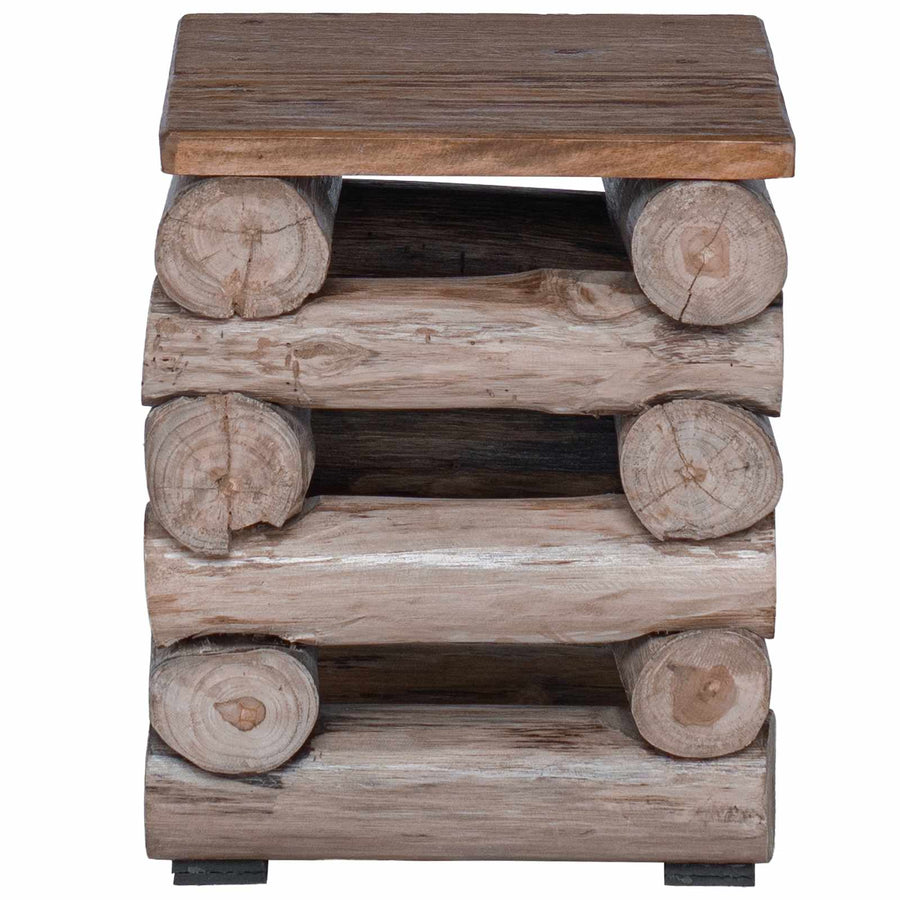 Kruk Naturel 30 x 30 x 38 cm Massief Teakhout