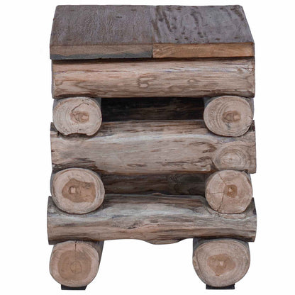 Kruk Naturel 30 x 30 x 38 cm Massief Teakhout
