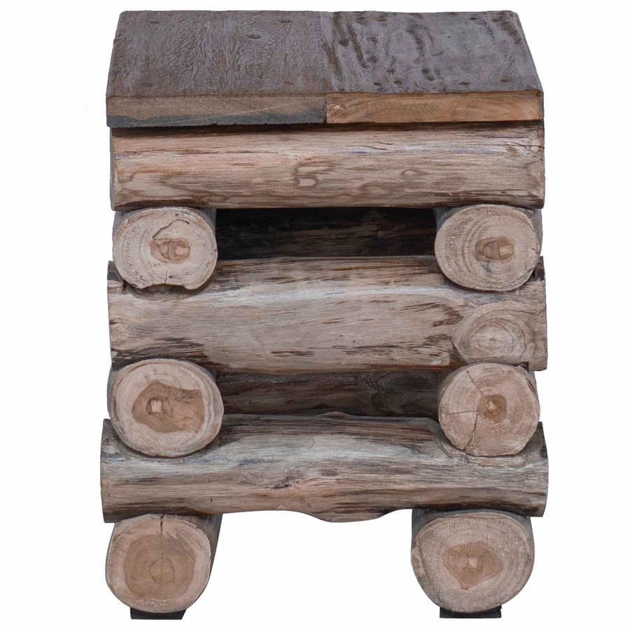 Kruk Naturel 30 x 30 x 38 cm Massief Teakhout