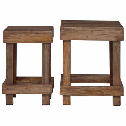 Plantenstandaard 2 pcs Bruin 70 x 11 x 27 cm Mahoniehout