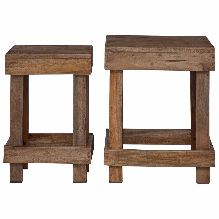 Plantenstandaard 2 pcs Bruin 70 x 11 x 27 cm Mahoniehout