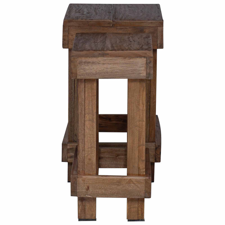 Plantenstandaard 2 pcs Bruin 70 x 11 x 27 cm Mahoniehout