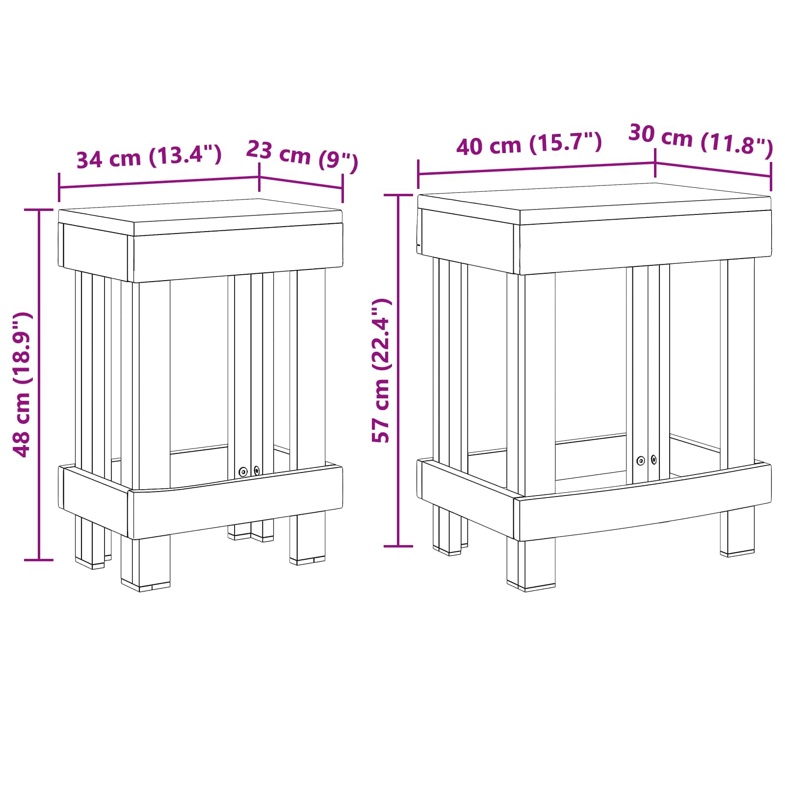 Plantenstandaard 2 pcs Bruin 70 x 11 x 27 cm Mahoniehout
