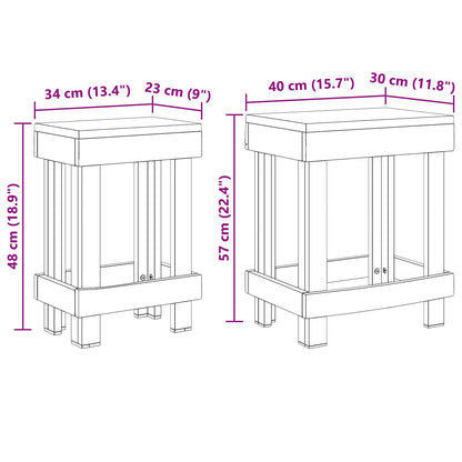 Plantenstandaard 2 pcs Bruin 70 x 11 x 27 cm Mahoniehout