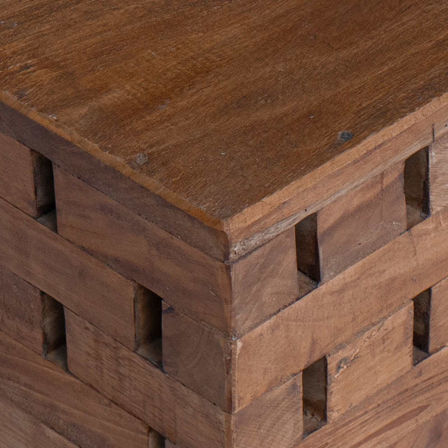 Kruk Naturel 29 x 29 x 48 cm Massief gerecycled hout