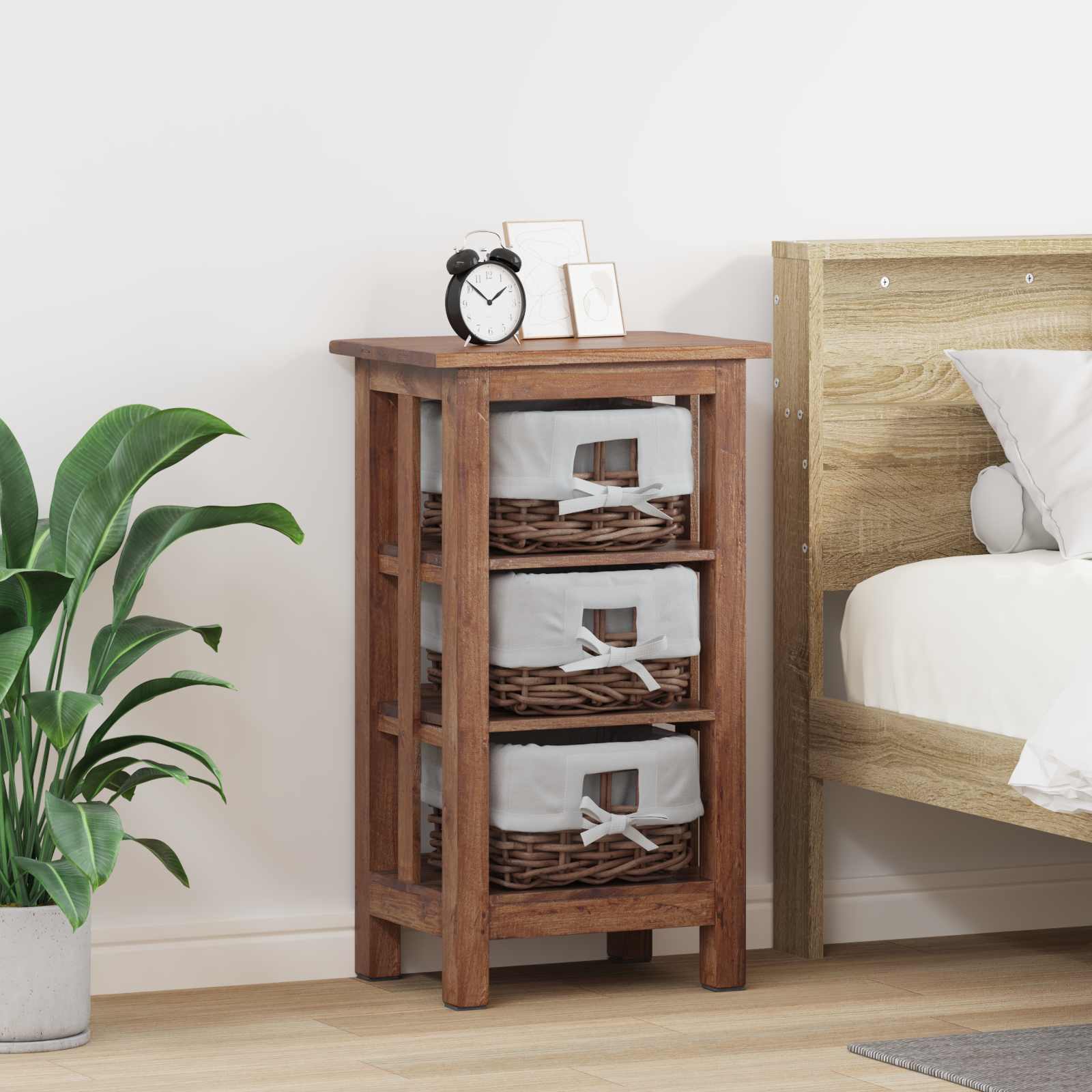 Bijzettafel Bruin Massief mahoniehout