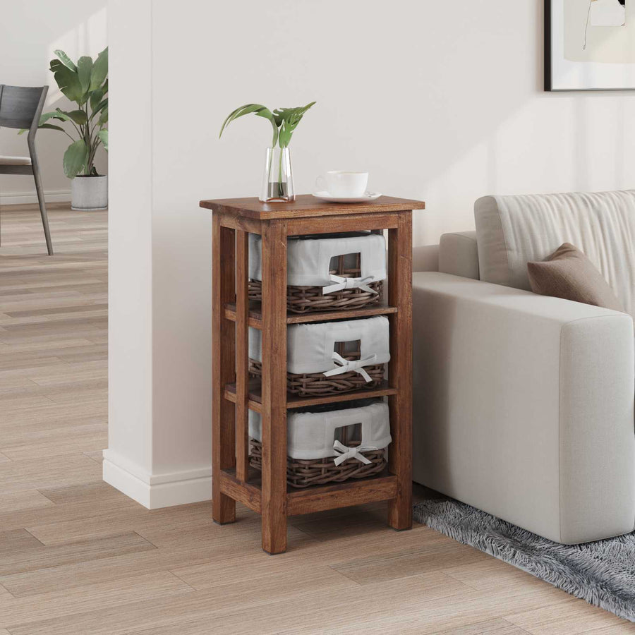 Bijzettafel Bruin Massief mahoniehout
