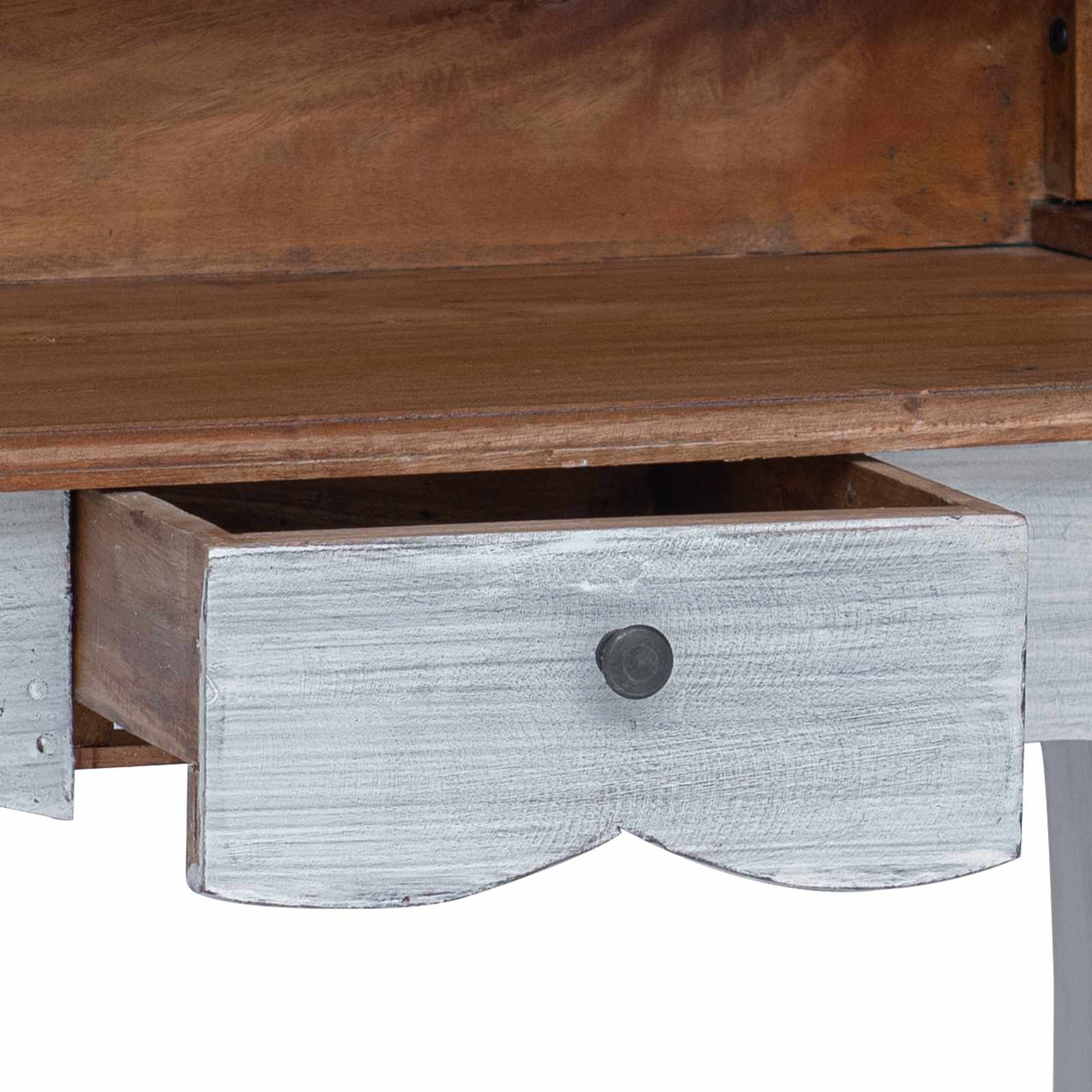 Bureau met lade Wit 80 x 40 x 92 cm Massief Mahoniehout