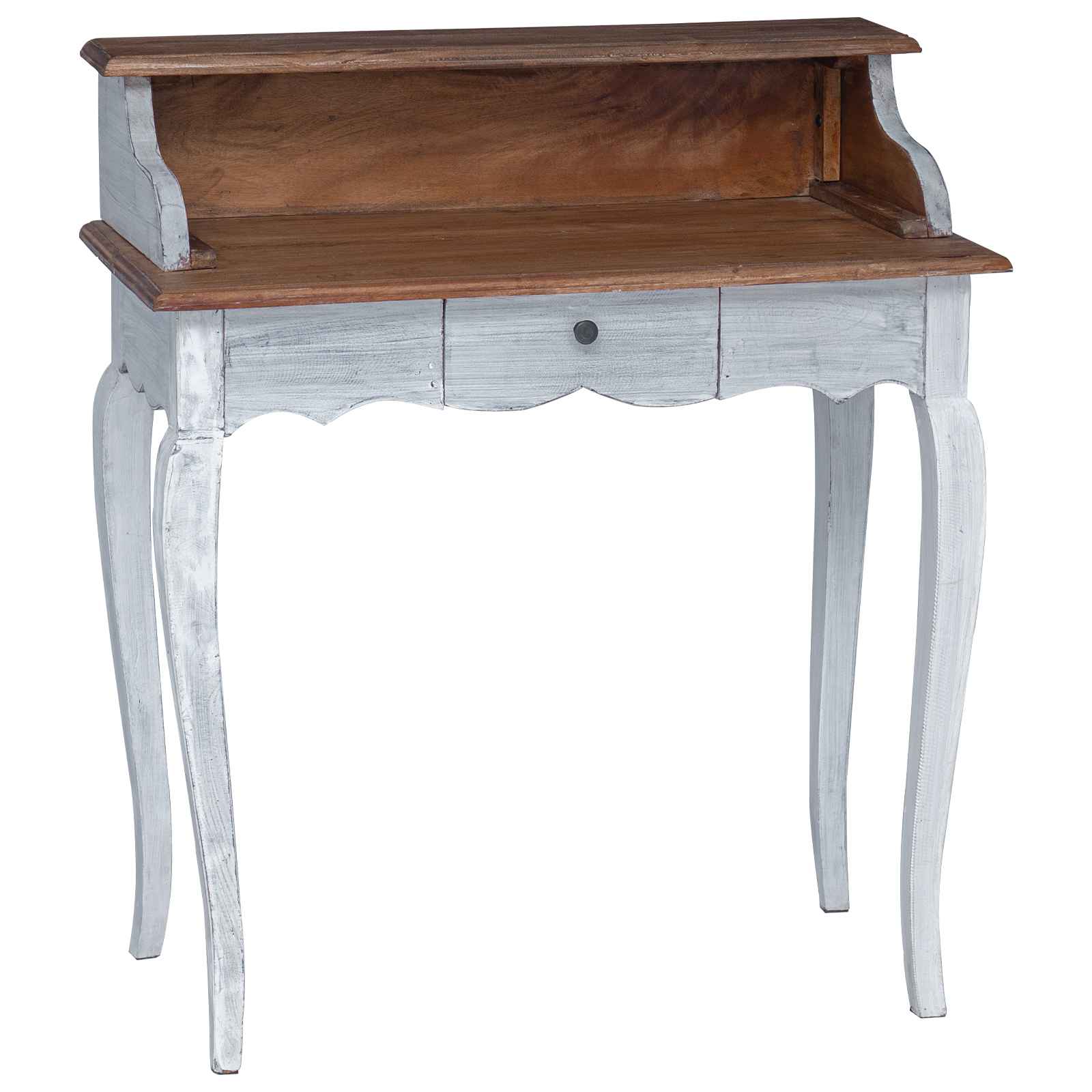 Bureau met lade Wit 80 x 40 x 92 cm Massief Mahoniehout