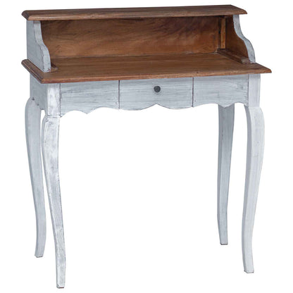 Bureau met lade Wit 80 x 40 x 92 cm Massief Mahoniehout