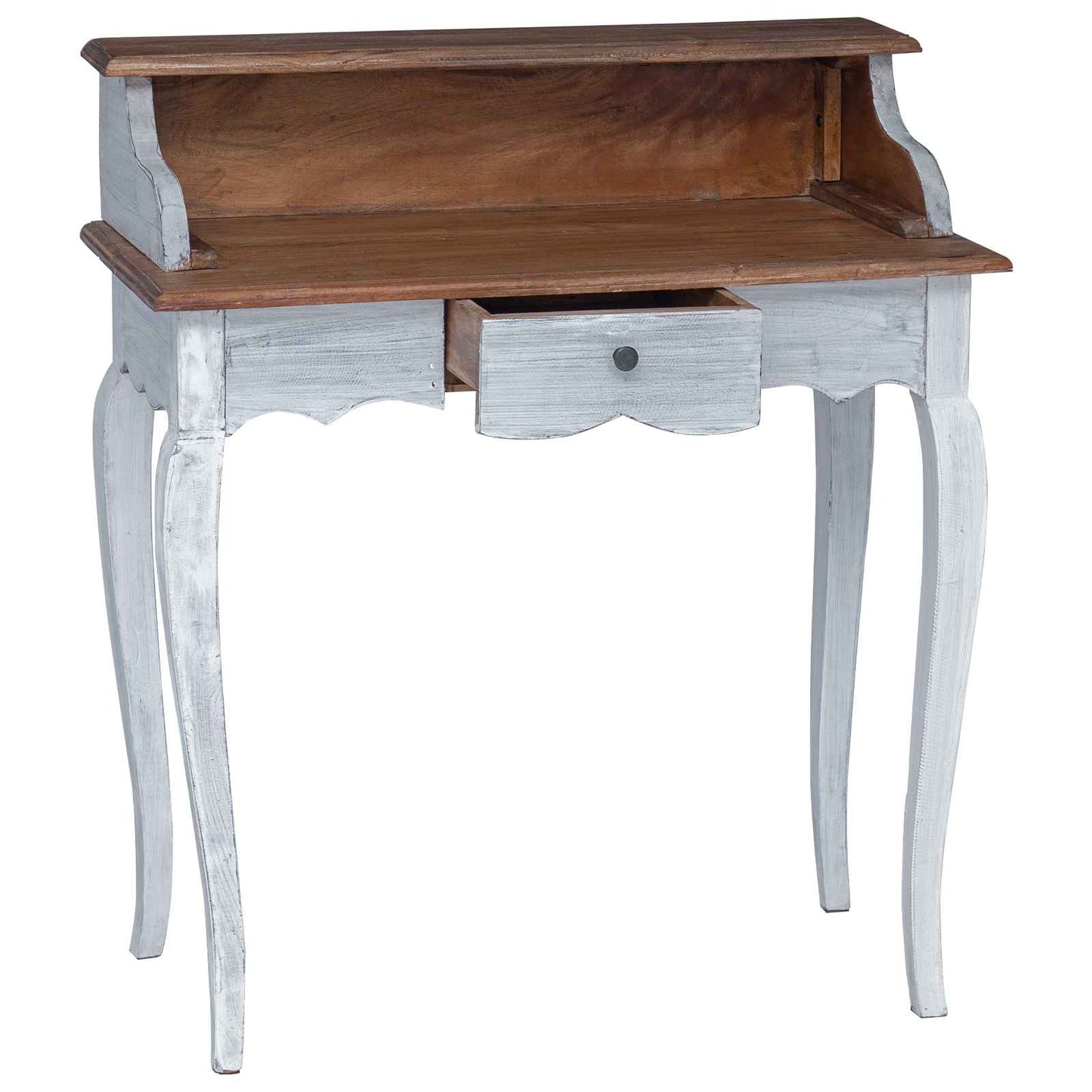 Bureau met lade Wit 80 x 40 x 92 cm Massief Mahoniehout