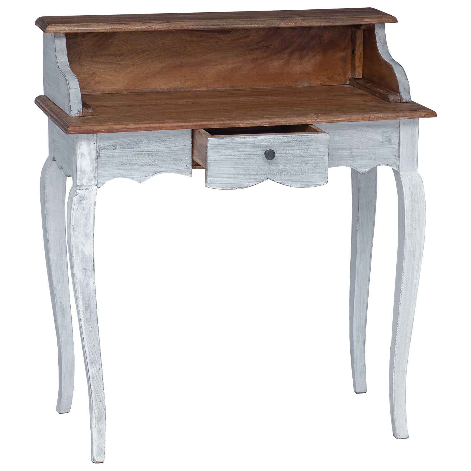 Bureau met lade Wit 80 x 40 x 92 cm Massief Mahoniehout