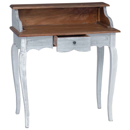 Bureau met lade Wit 80 x 40 x 92 cm Massief Mahoniehout