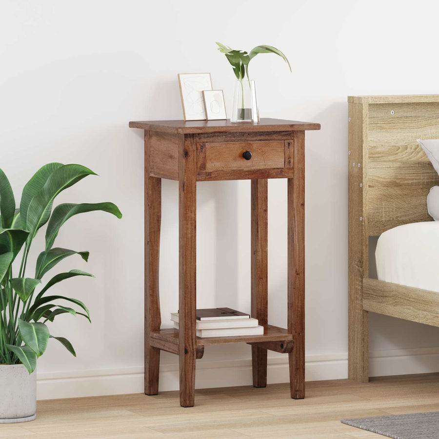 Plantenstandaard met lade Bruin 34 x 25 x 52 cm Mahoniehout