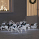 LED Reindeer 7 pcs White Fabric