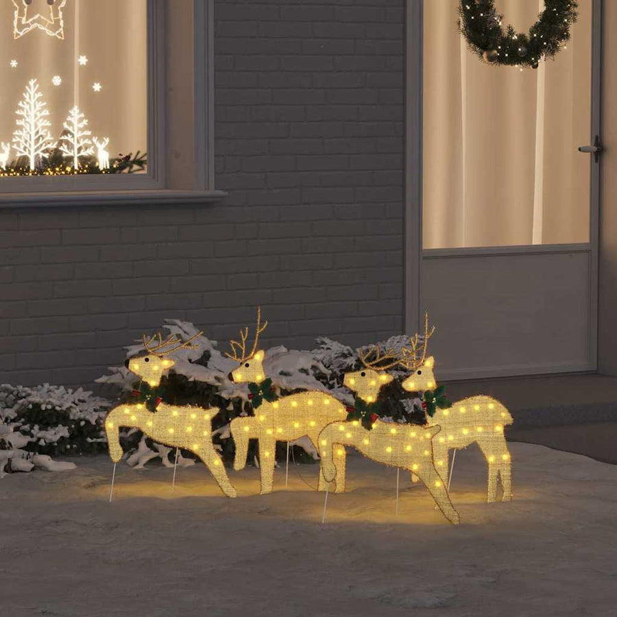 LED Rendieren 4 pcs Goud 45 x 19 x 65 cm Stof