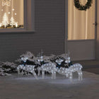 LED Reindeer 4 pcs White Fabric