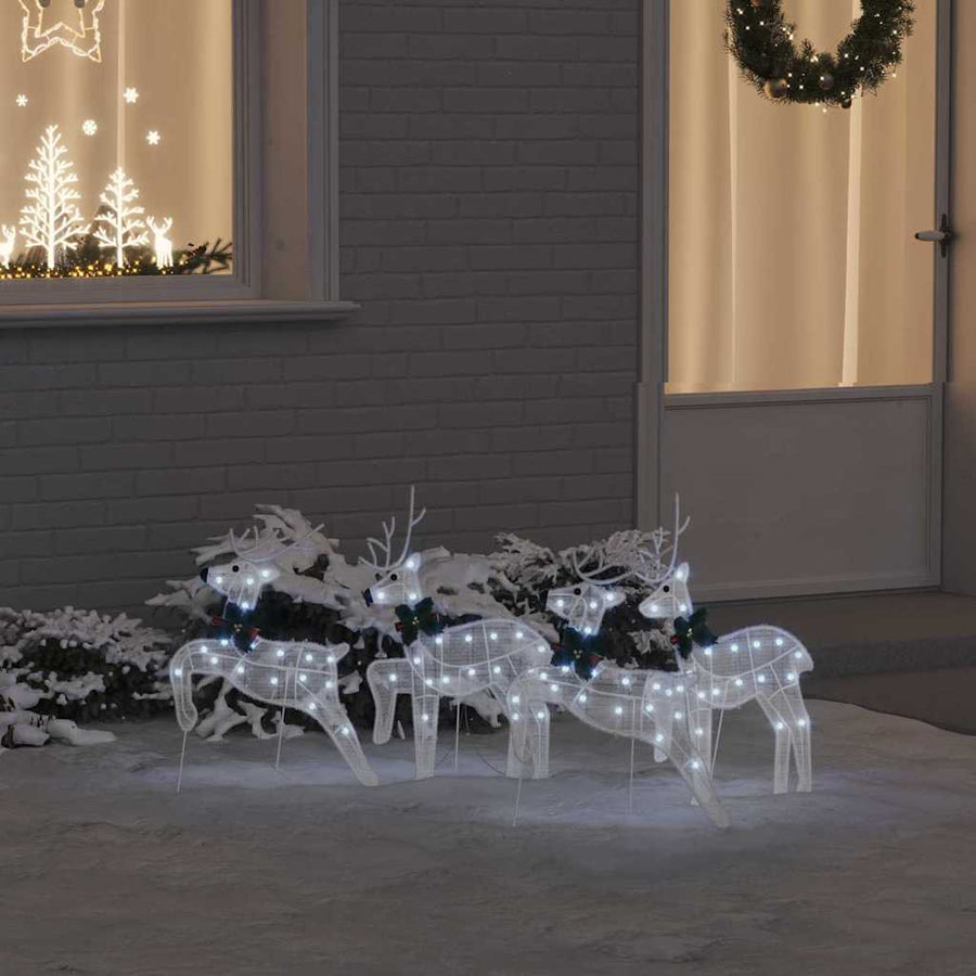LED Rendieren 4 pcs Wit 45 x 19 x 65 cm Stof