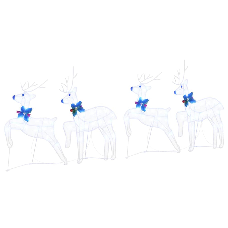 LED Rendieren 4 pcs Wit 45 x 19 x 65 cm Stof