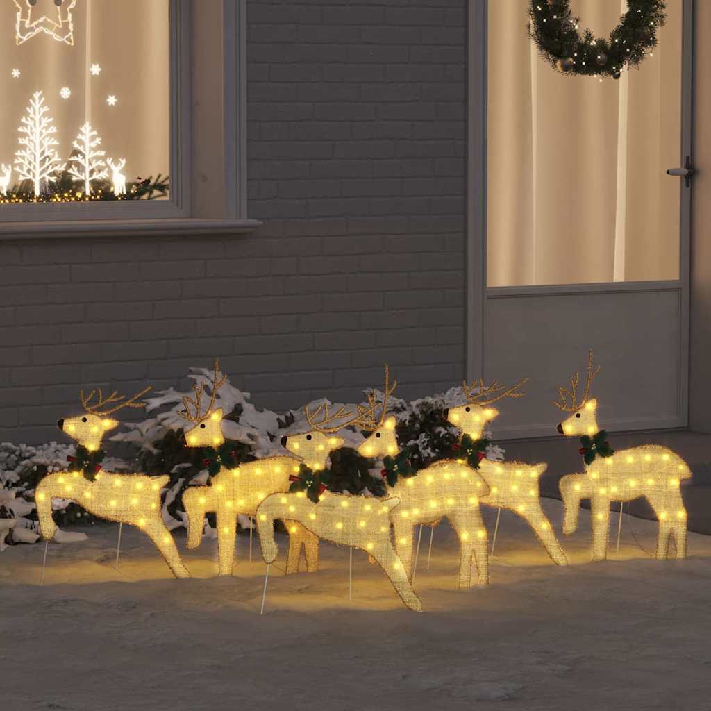 LED Rendieren 6 pcs Goud 45 x 19 x 65 cm Stof