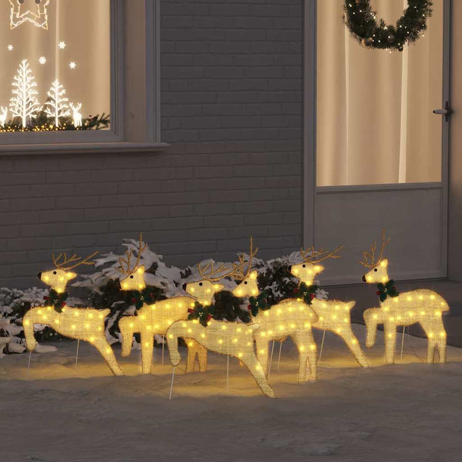 LED Rendieren 6 pcs Goud 45 x 19 x 65 cm Stof