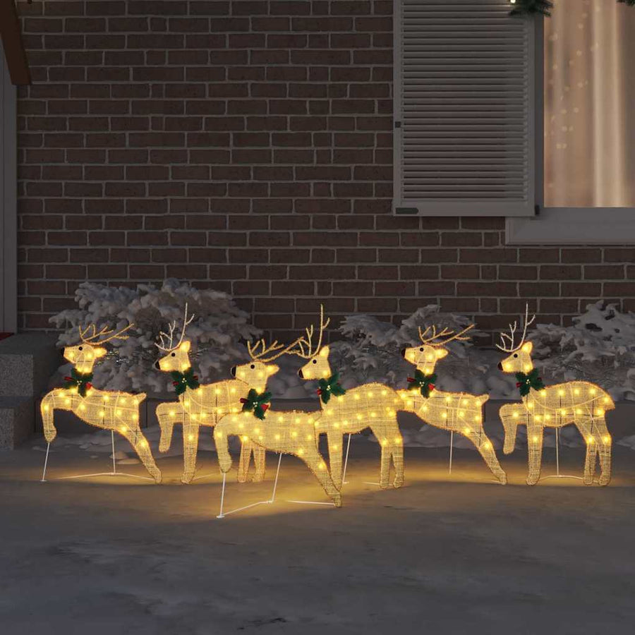 LED Rendieren 6 pcs Goud 45 x 19 x 65 cm Stof