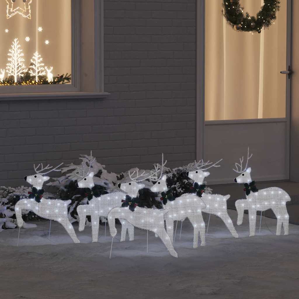 LED Rendieren 6 pcs Zilver 45 x 19 x 65 cm Stof