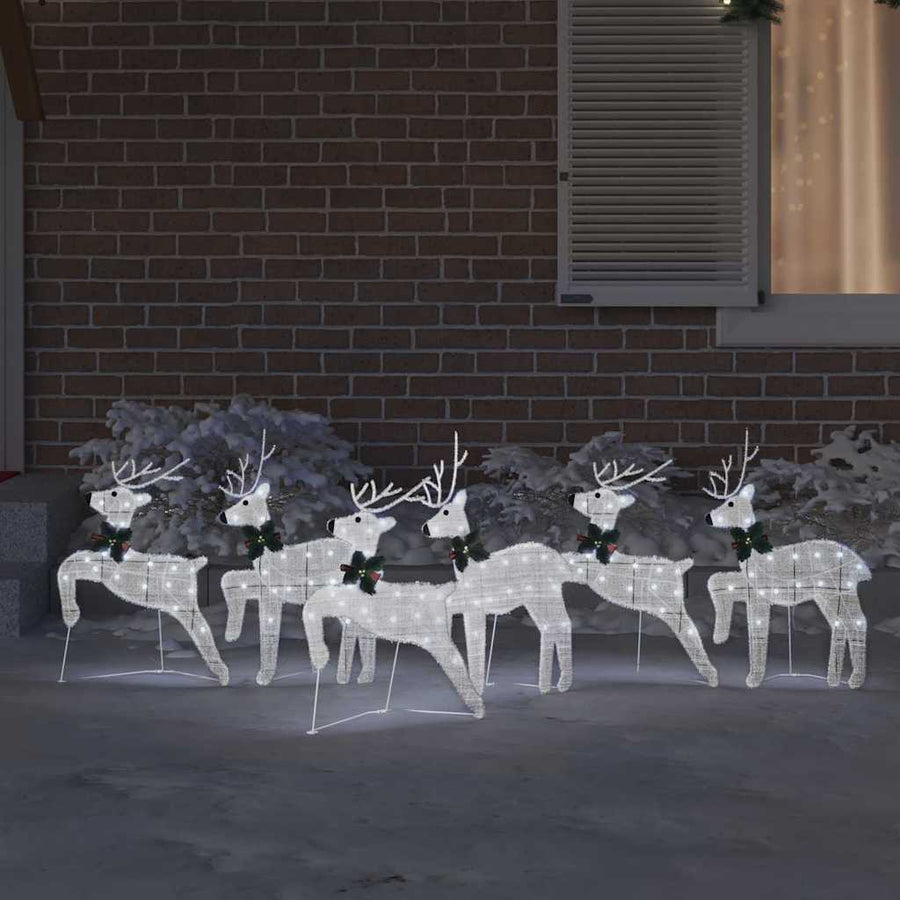 LED Rendieren 6 pcs Zilver 45 x 19 x 65 cm Stof
